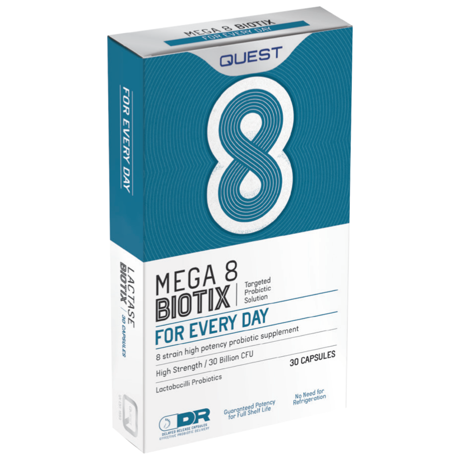 Quest Mega8Biotix Caps 30's - 30 Billion Active Organisms 8 Probiotic Strains